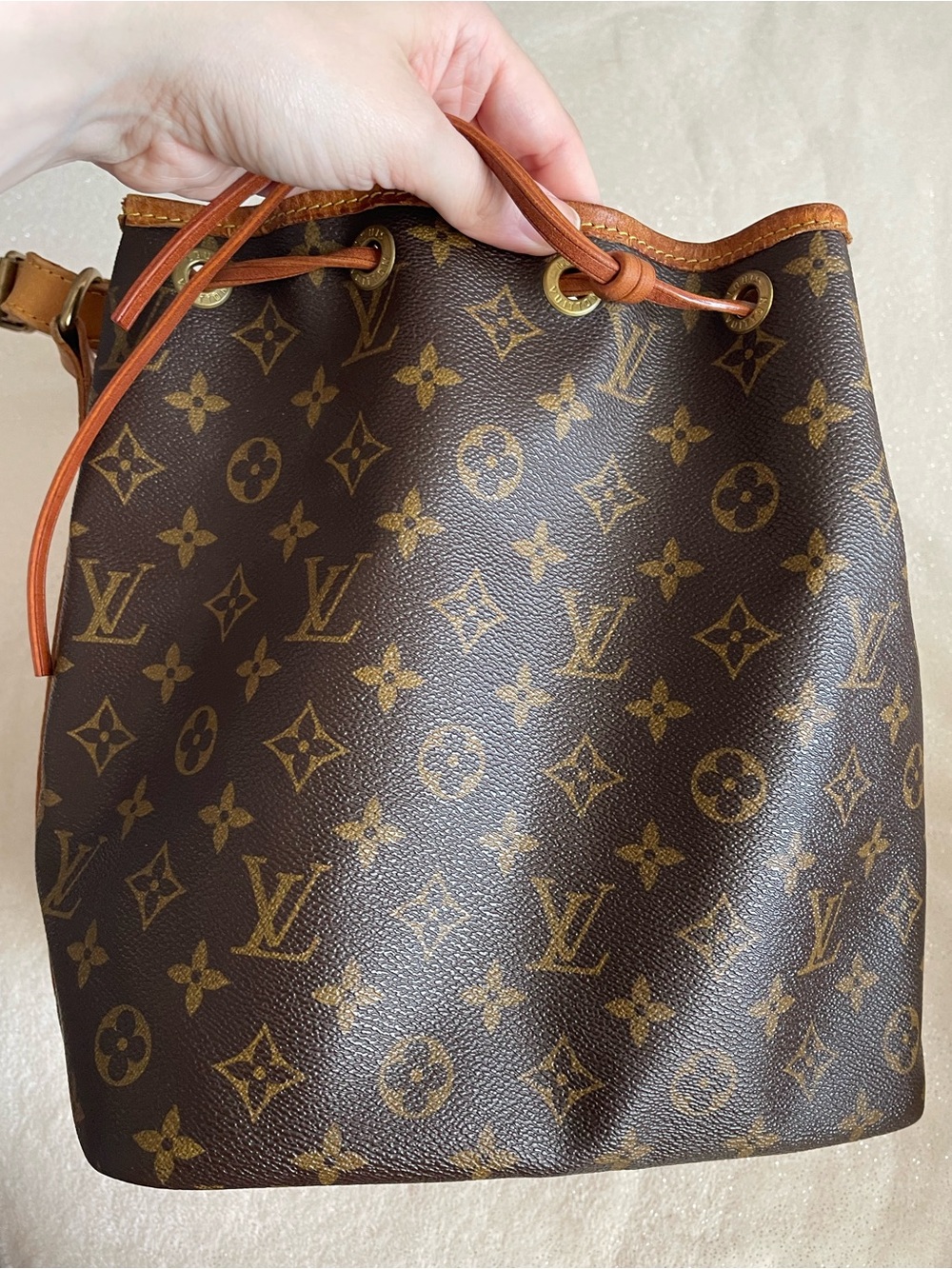 Vintage 1995 Louis Vuitton Petite Noe Monogram Canvas Bucket Bag Shoulder Bag - Picture 3 of 17